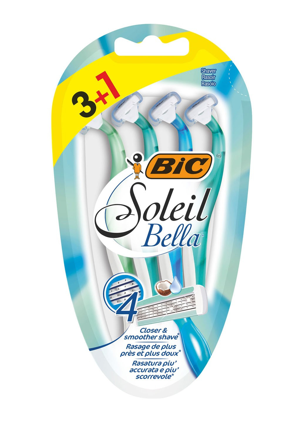 Набір бритв без змінних картриджів Soleil Bella (3 + 1 шт) Bic (264668468)
