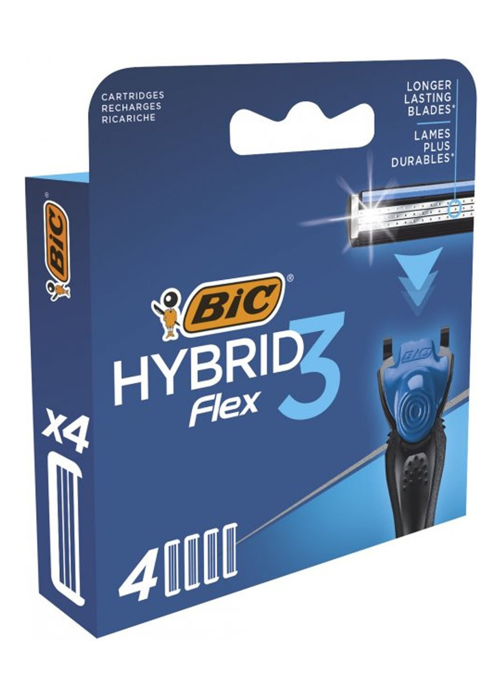 Сменные картриджи для бритья (лезвия) мужские Flex Hybrid 3 (4 шт) Bic (264668473)