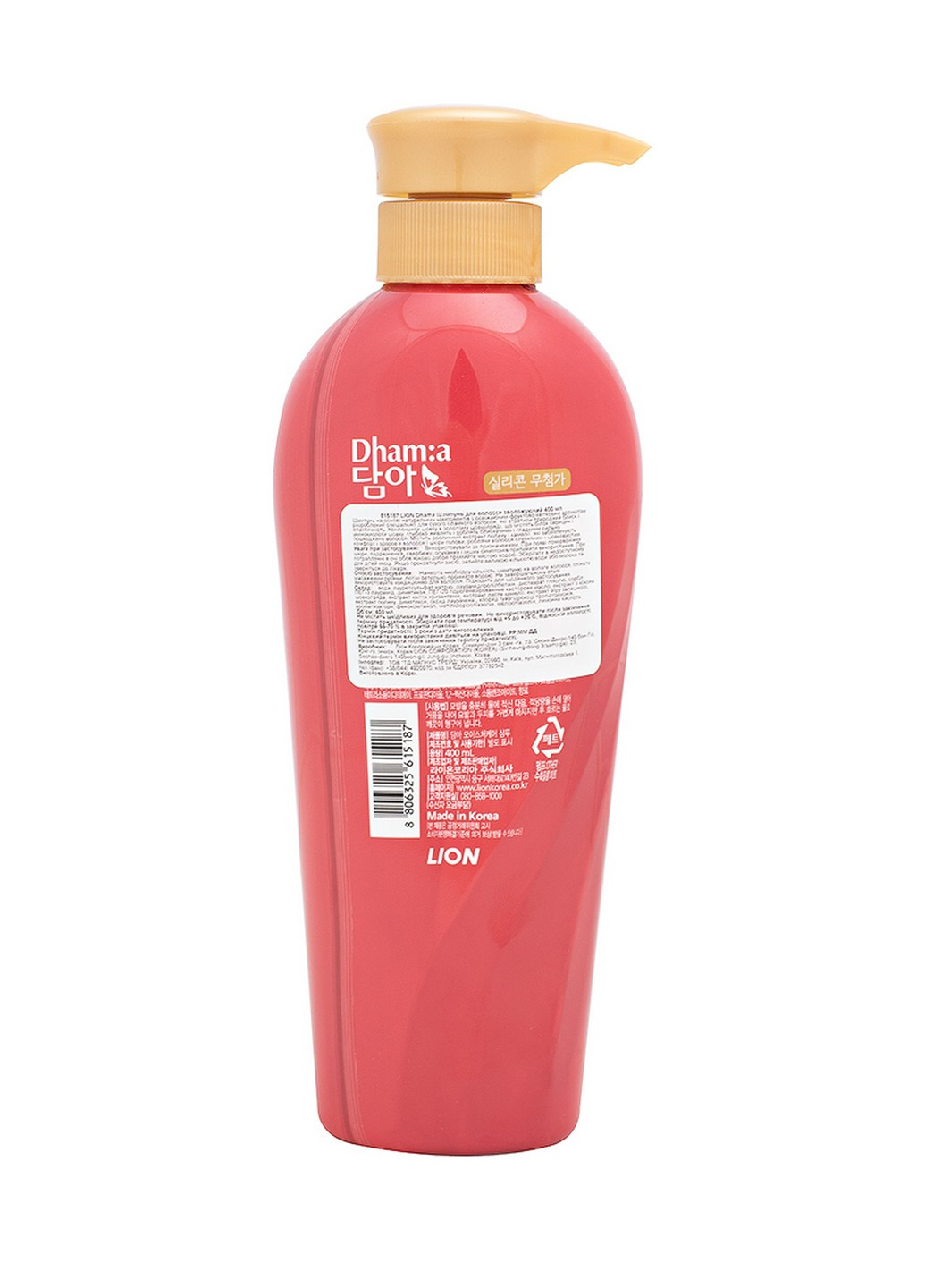 Шампунь для волосся зволожуючий Dhama Moisture Care Shampoo, 400 мл LION KOREA (264668602)