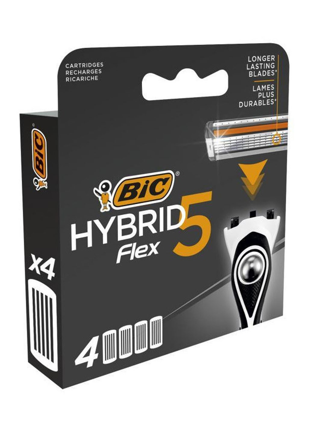 Змінні картриджі для гоління (леза) Flex 5 Hybrid чоловічі (4 шт) Bic (264668487)