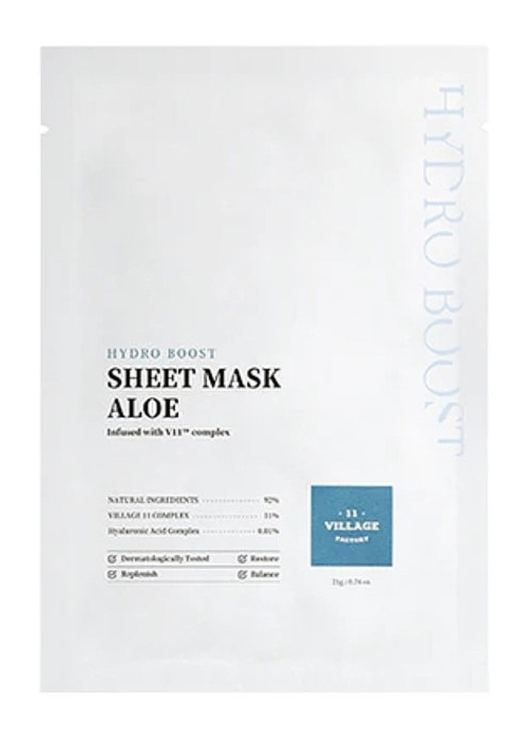 Тканинна маска для обличчя Hydro Sheet Mask Aloe з алое 21 г Village 11 Factory (264668782)