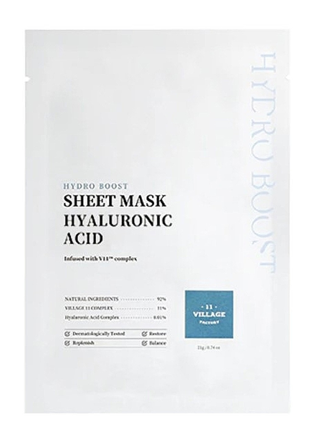 Тканевая маска для лица Hydro Sheet Mask Hyaluronic Acid с гиалуроновой кислотой 21 г Village 11 Factory (264668785)