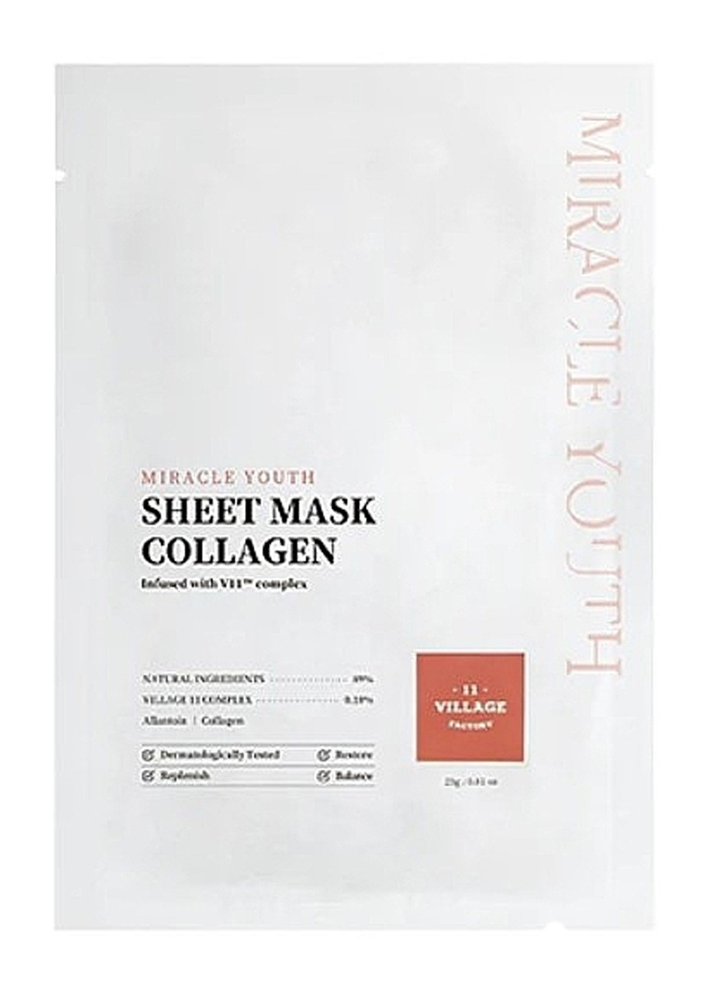 Тканевая маска для лица Miracle Youth Cleansing Sheet Mask Collagen с коллагеном 23 г Village 11 Factory (264668784)