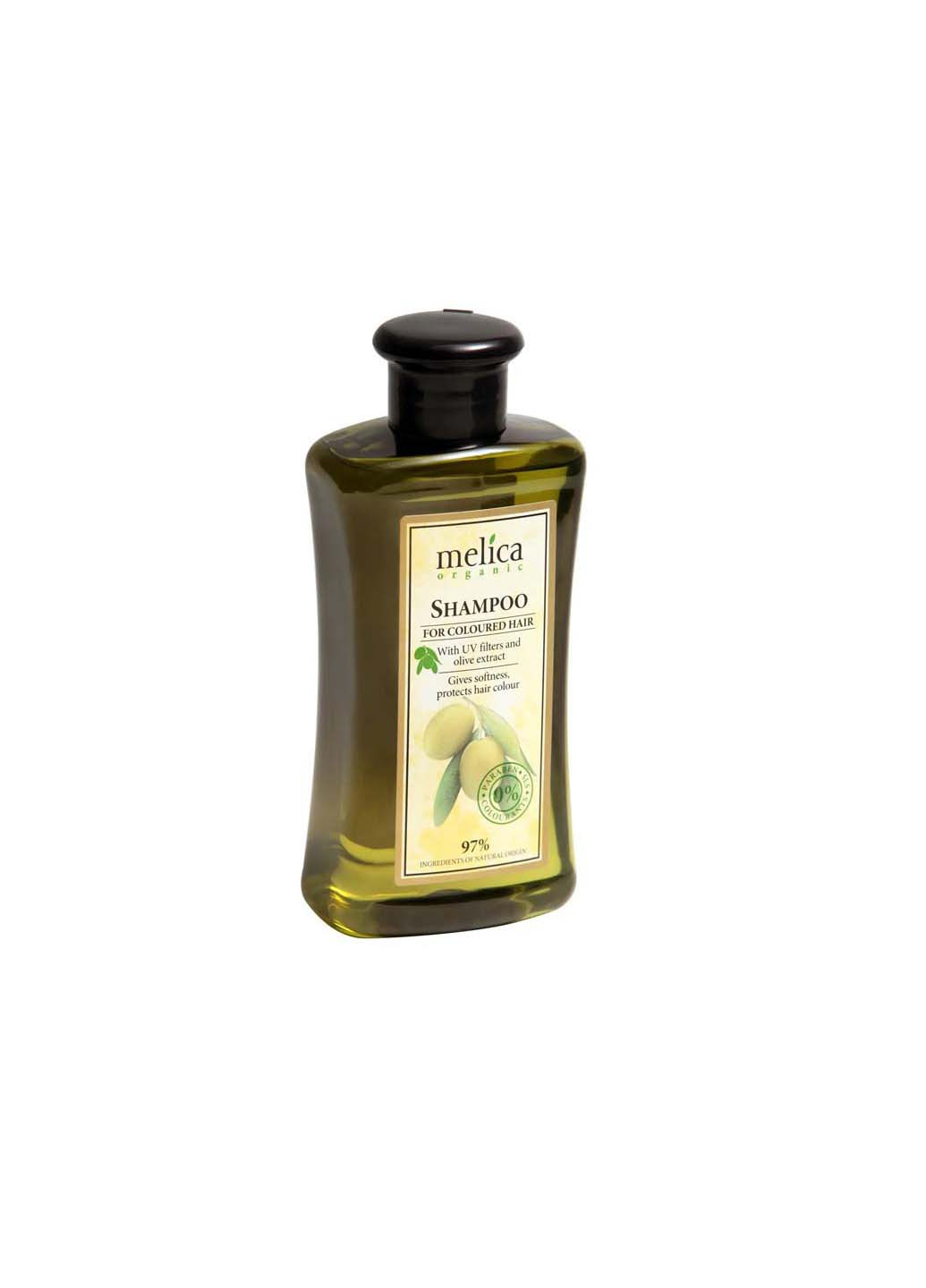 Шампунь для фарбованного волосся з уф-фільтрами та екстрактом оливки 300 мл Melica Organic (264743169)