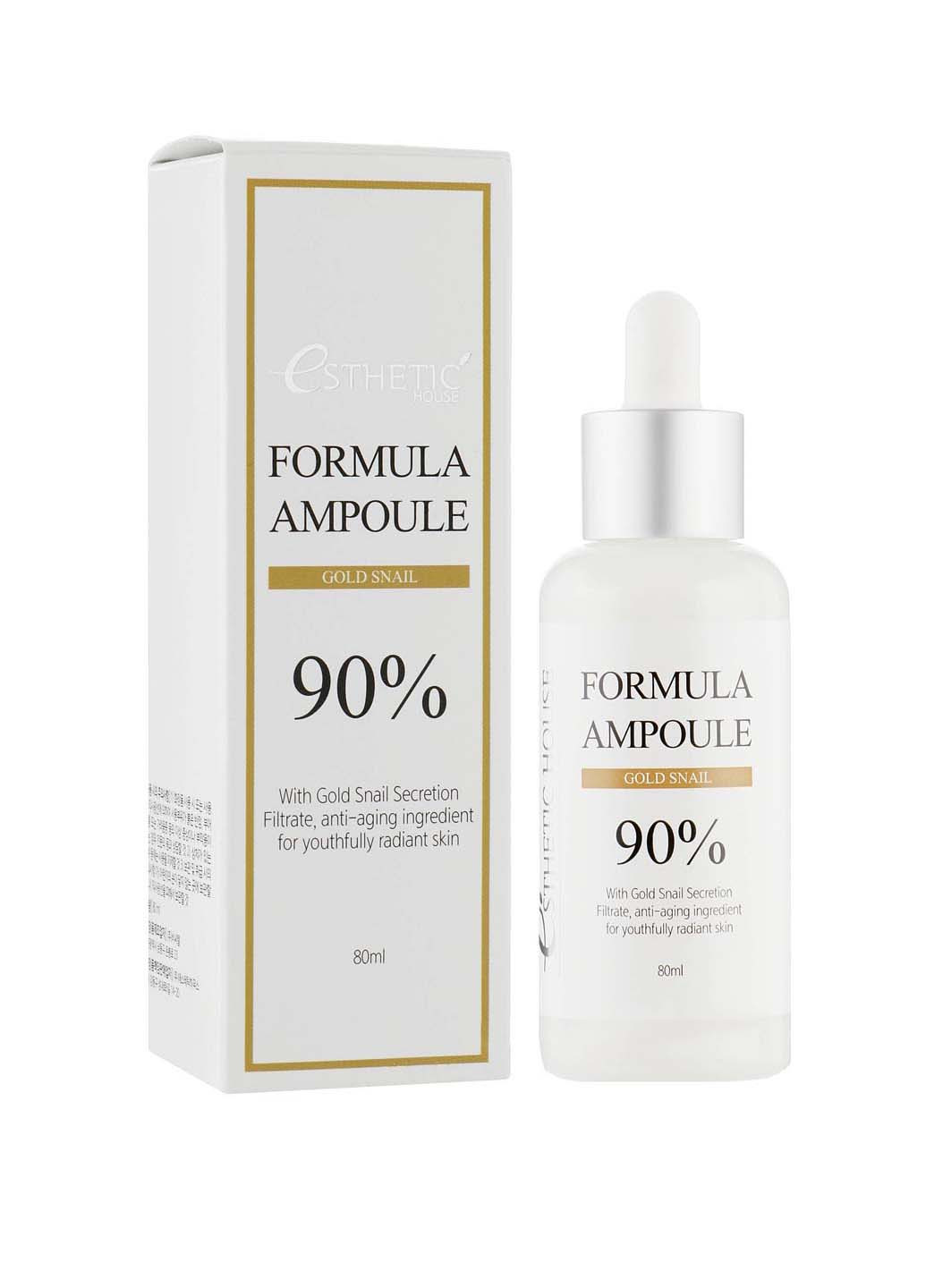 Омолоджуюча сироватка для обличчя з екстрактом слизу равлика Formula Ampoule Gold Snail 80 мл Esthetic House (264743333)