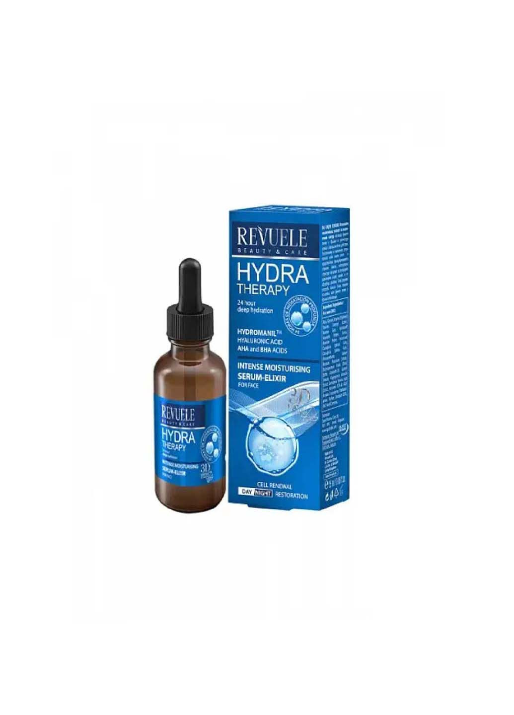 Интенсивно увлажняющая сыворотка-эликсир для лица Hydra Therapy 30 мл REVUELE (264743435)