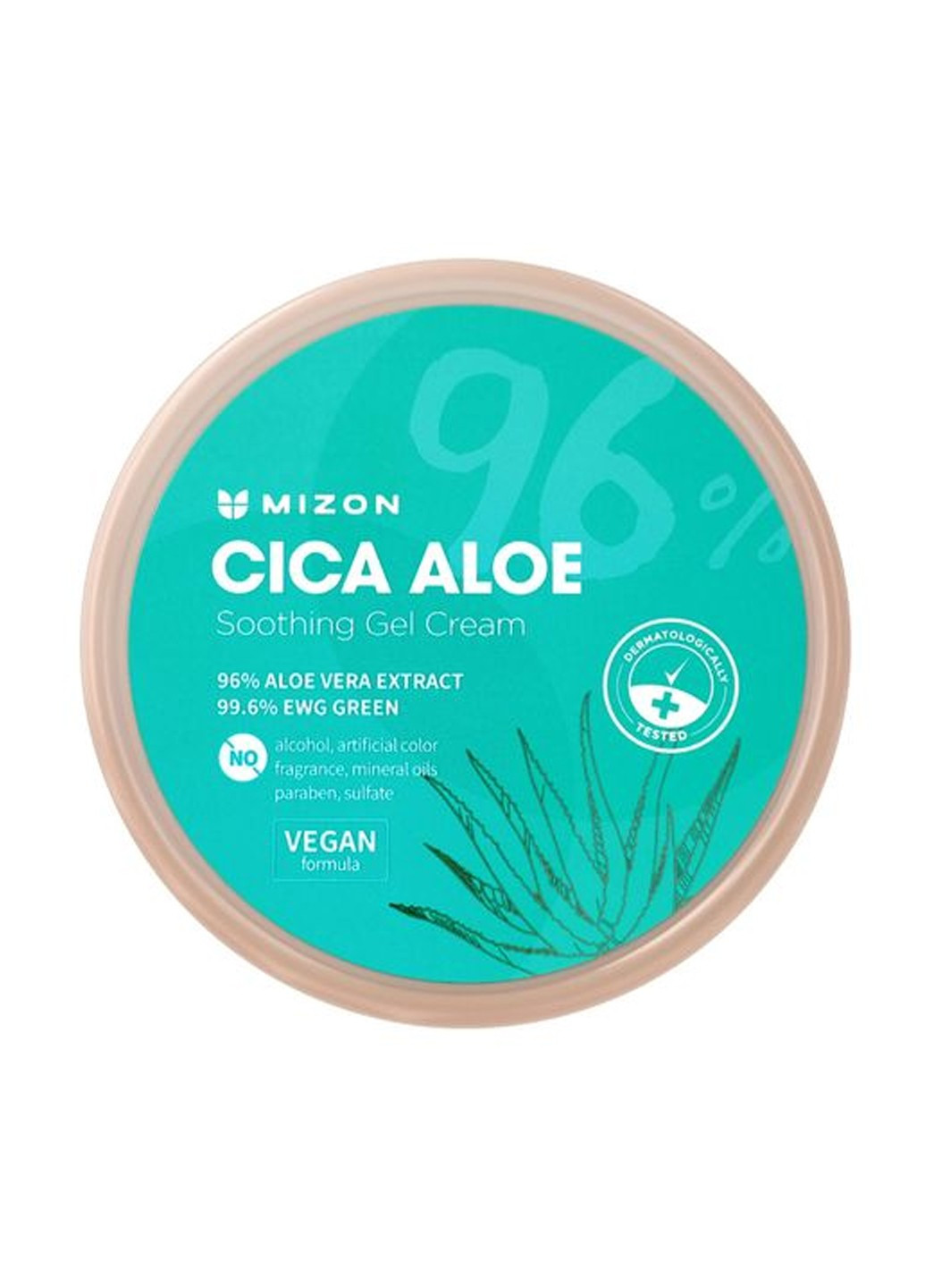 Заспокійливий гель-крем для тіла Cica Aloe 96% Soothing Gel Cream з алое 300 г Mizon (264743903)