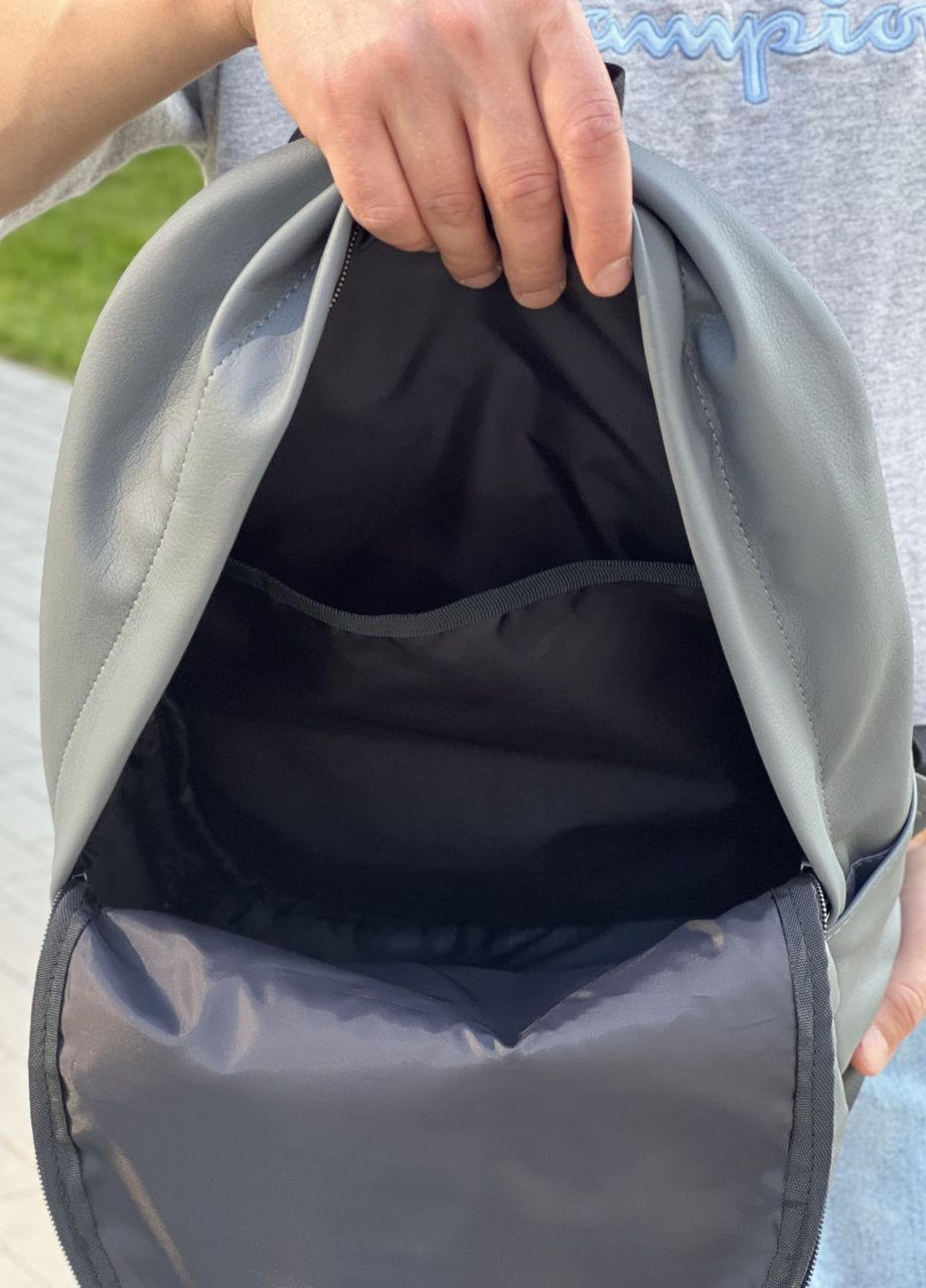 Жіночий міський рюкзак підлітковий в екошкірі, класичний колір сірий No Brand city (264834492)