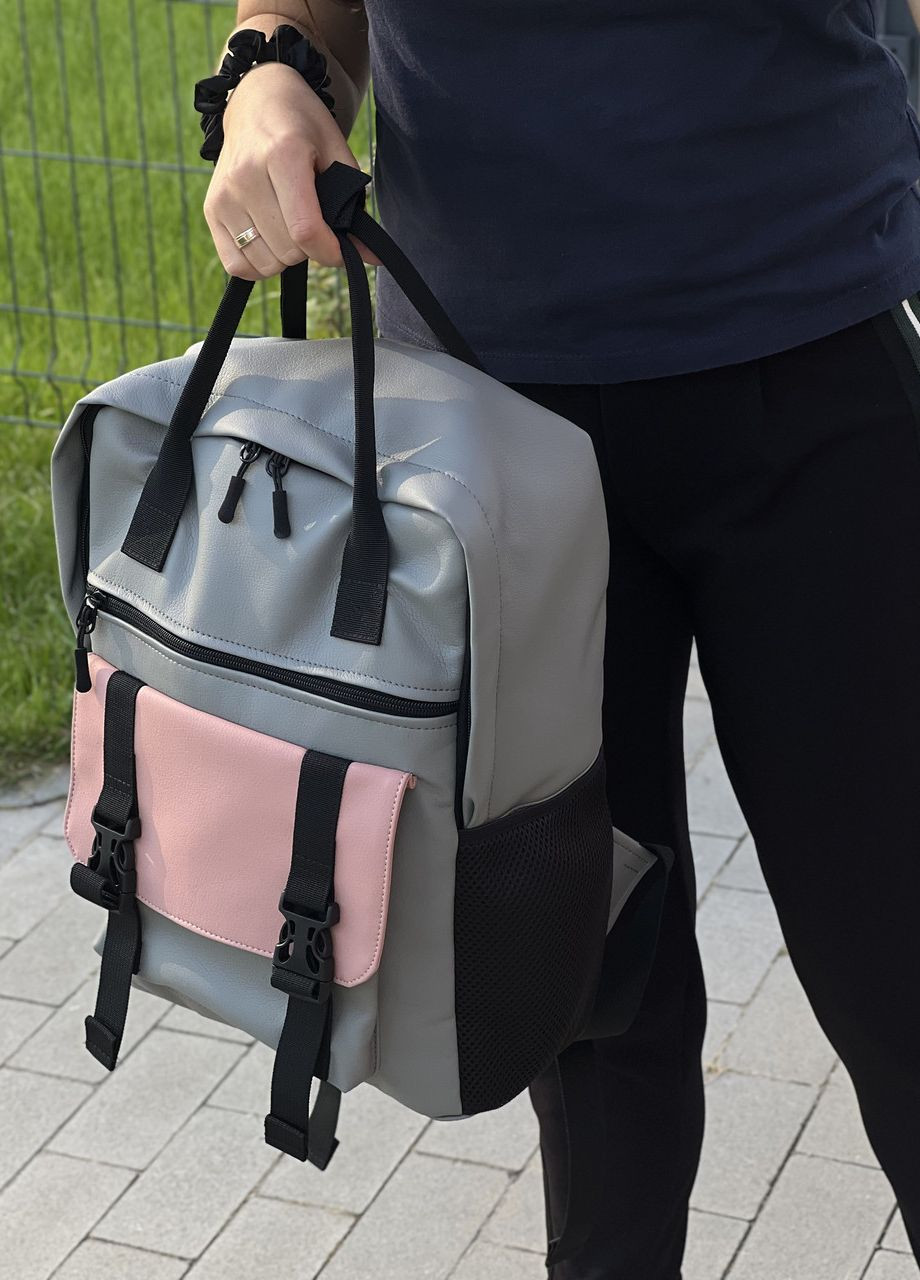 Жіночий рюкзак Канкун, міський в екошкірі комбінований No Brand Kankun (264834505)