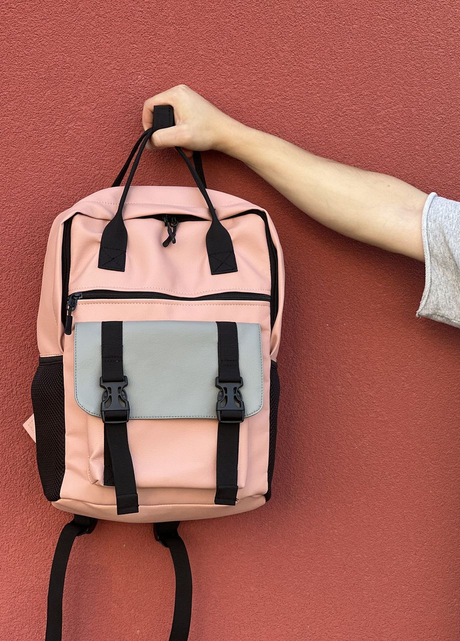 Жіночий рюкзак Канкун, комбінований в екошкірі з відділенням для ноутбука No Brand Kankun (264834491)