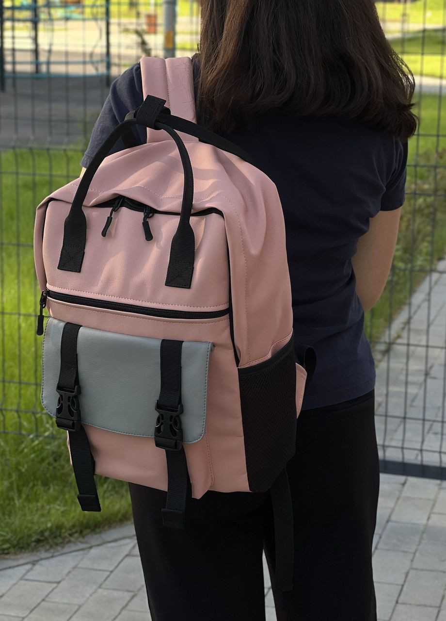 Женский рюкзак Канкун, комбинированный в экокоже с отделением для ноутбука No Brand kankun (264834491)
