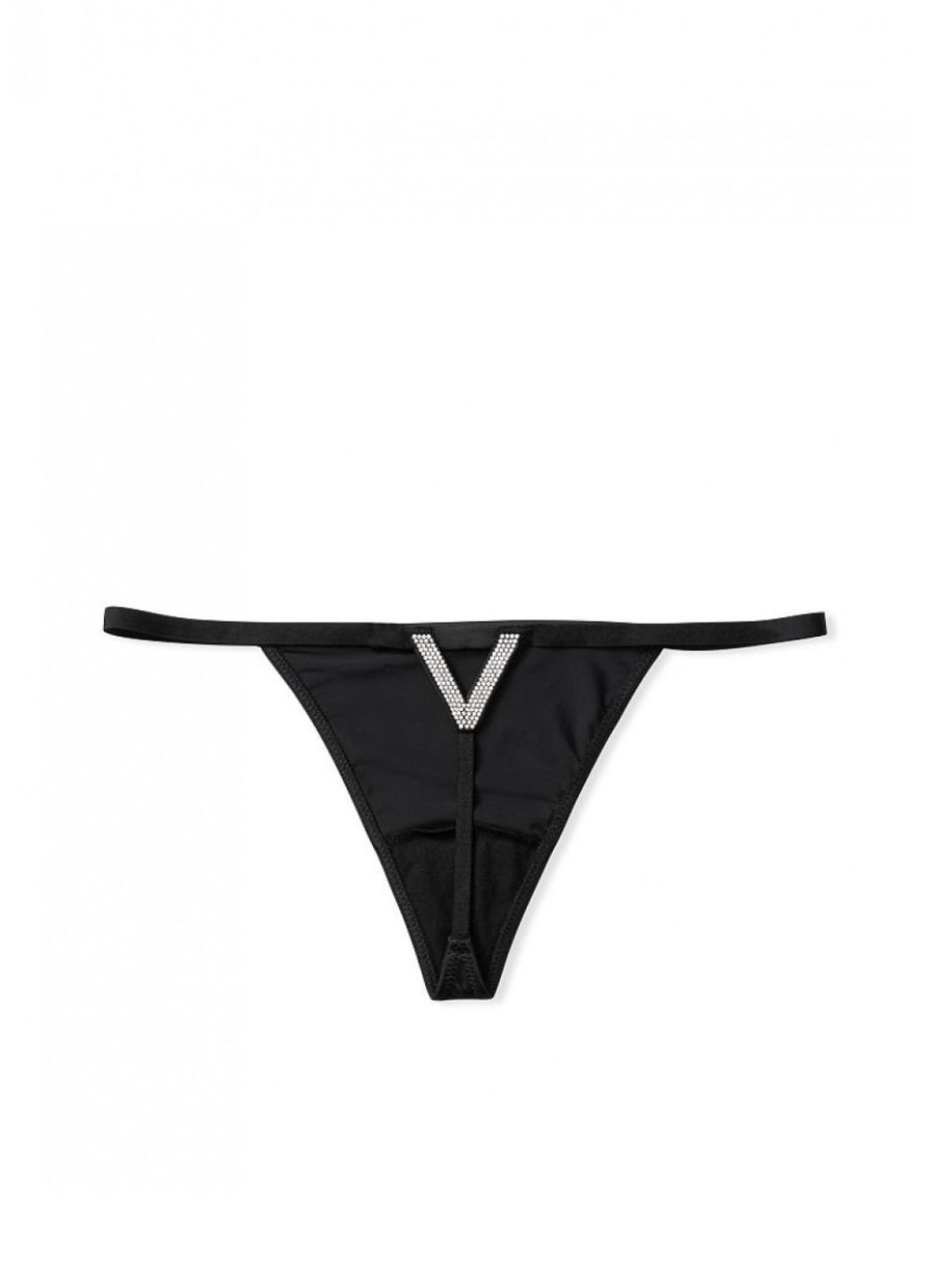 Трусики, спереду та на сідницях інкрустрація зі стразів Victoria's Secret bombshell shine v-string panty (267723021)