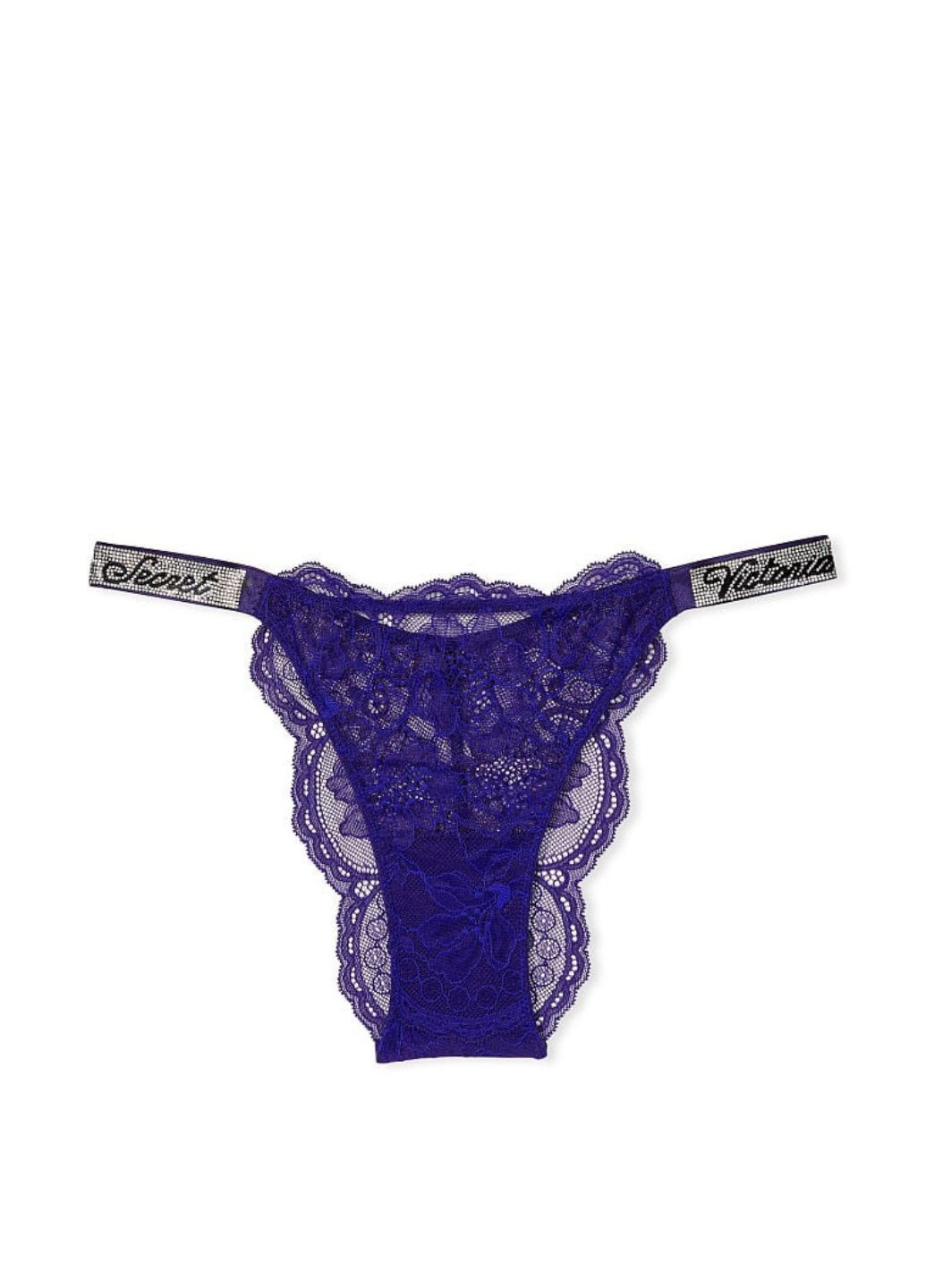 Трусики со стразами на поясе Victoria's Secret shine strap lace brazilian panty (267723015)