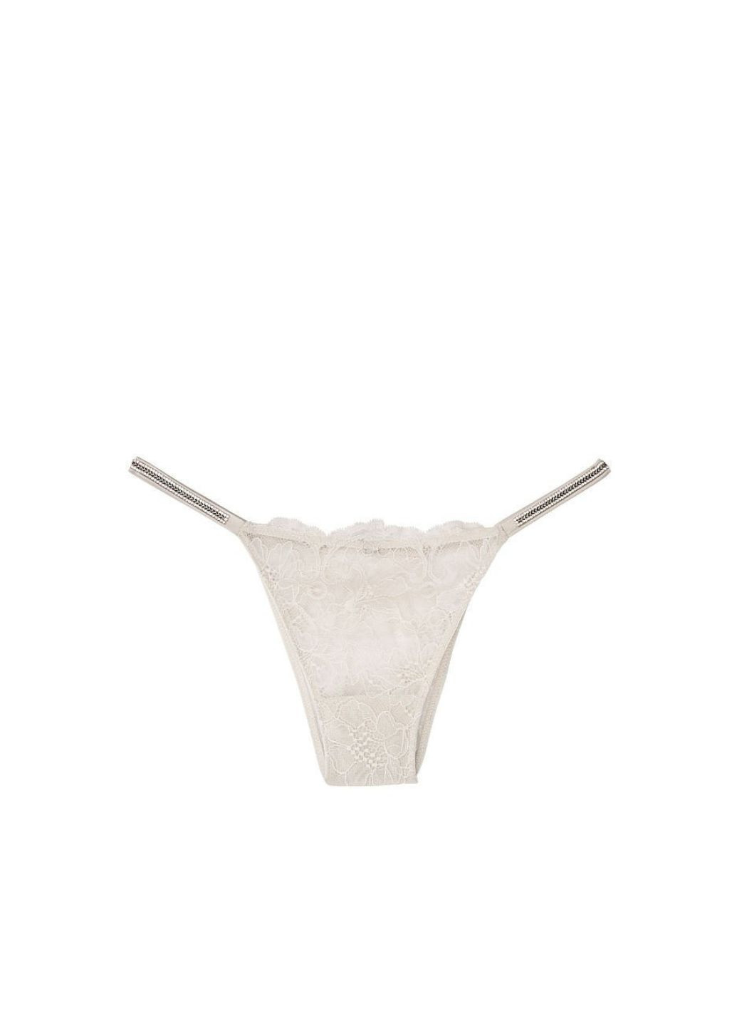 Трусики зі стразами на поясі Victoria's Secret lace shine strap brazilian panty (267723016)