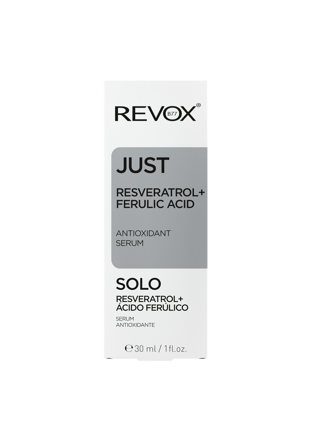 Антиоксидантна сироватка з ресвератролом та феруловою кислотою JUST RESVERATROL + FERULIC ACID ANTIOXIDANT SERUM, 30 мл Revox (264920997)