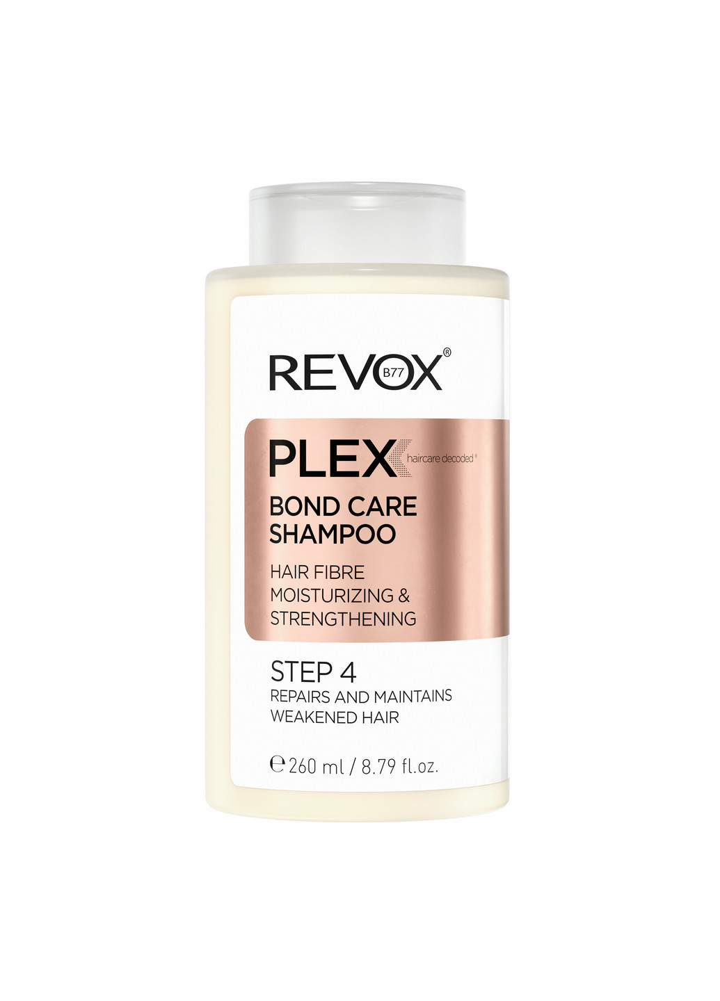 Шампунь для зволоження і зміцнення волосся КРОК 4 B77 PLEX BOND CARE SHAMPOO STEP 4, 260 мл Revox (264921022)