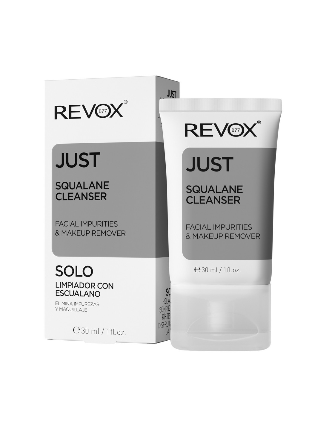 Увлажняющая эмульсия со скваланом для очищения и демакияжа B77 Just Squalane Cleanser - Facial & Makeup Remover, 30 мл Revox (264921011)