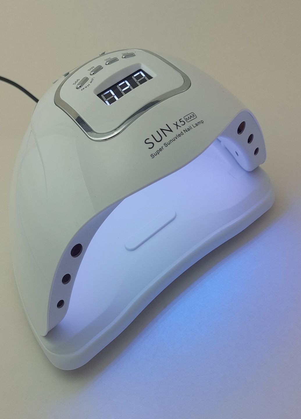 Професійна LED+UV лампа для гель лаку 5 max Pro 80W 45 світлодіодів з вентилятором для нарощування нігтів Sun 5 max pro vent (264831941)