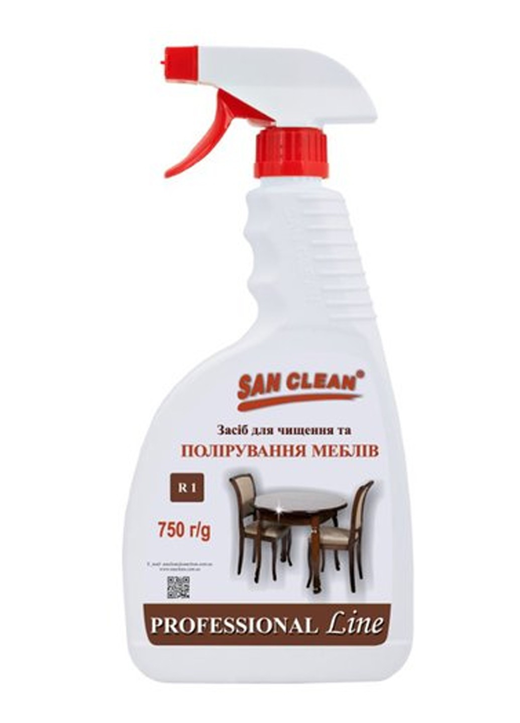 Засіб Prof Line для чищення та полірування меблів 750 г San Clean (264829711)