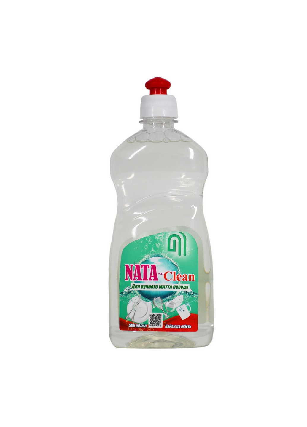 Засіб мийний для ручного миття посуду без аромату і запаху, флакон 500 мл з пуш-пулом Nata Group (264829780)