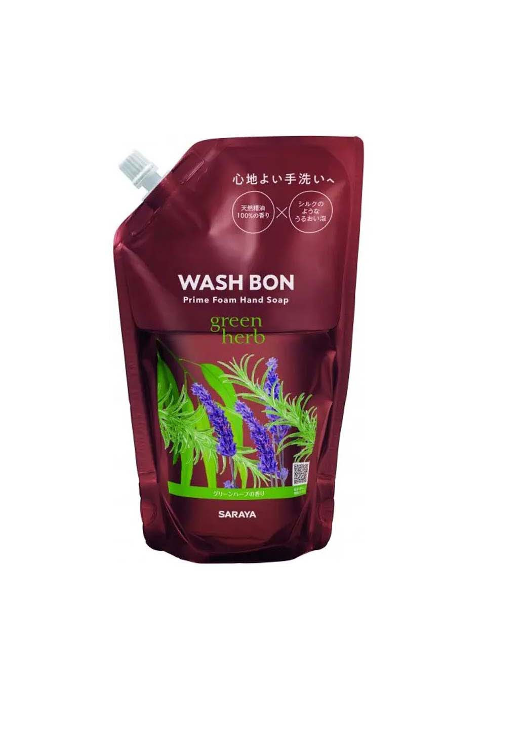 Мило-піна для рук з ароматом зелених трав в змінній упаковці 500 мл WASH BON (264830873)