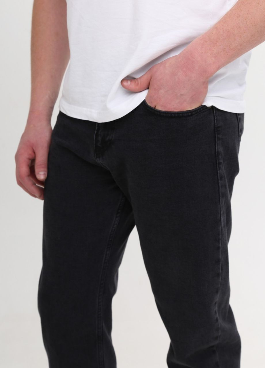 Черные демисезонные мом фит джинсы мужские черные вареные мом укороченные MOM JEANSclub