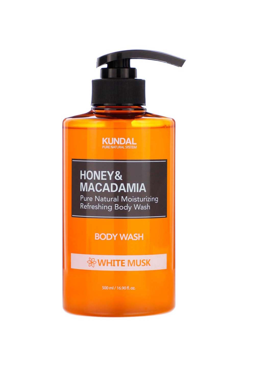Питательный ароматический гель для душа Honey & Macadamia Body White Musk 500 мл Kundal (264920477)