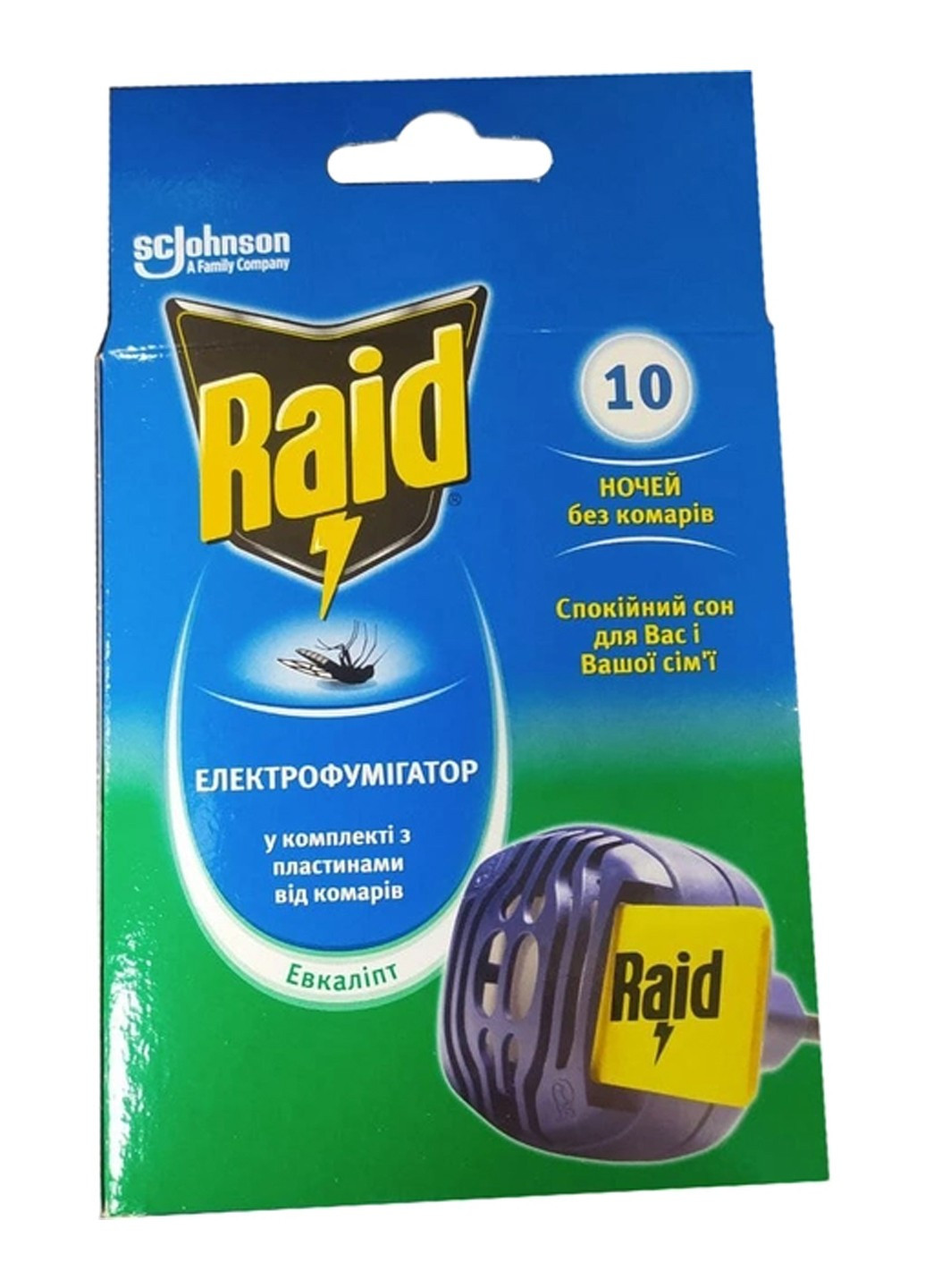 Электрофумигатор от комаров Эвкалипт в комплекте 10 пластин Raid (293377719)