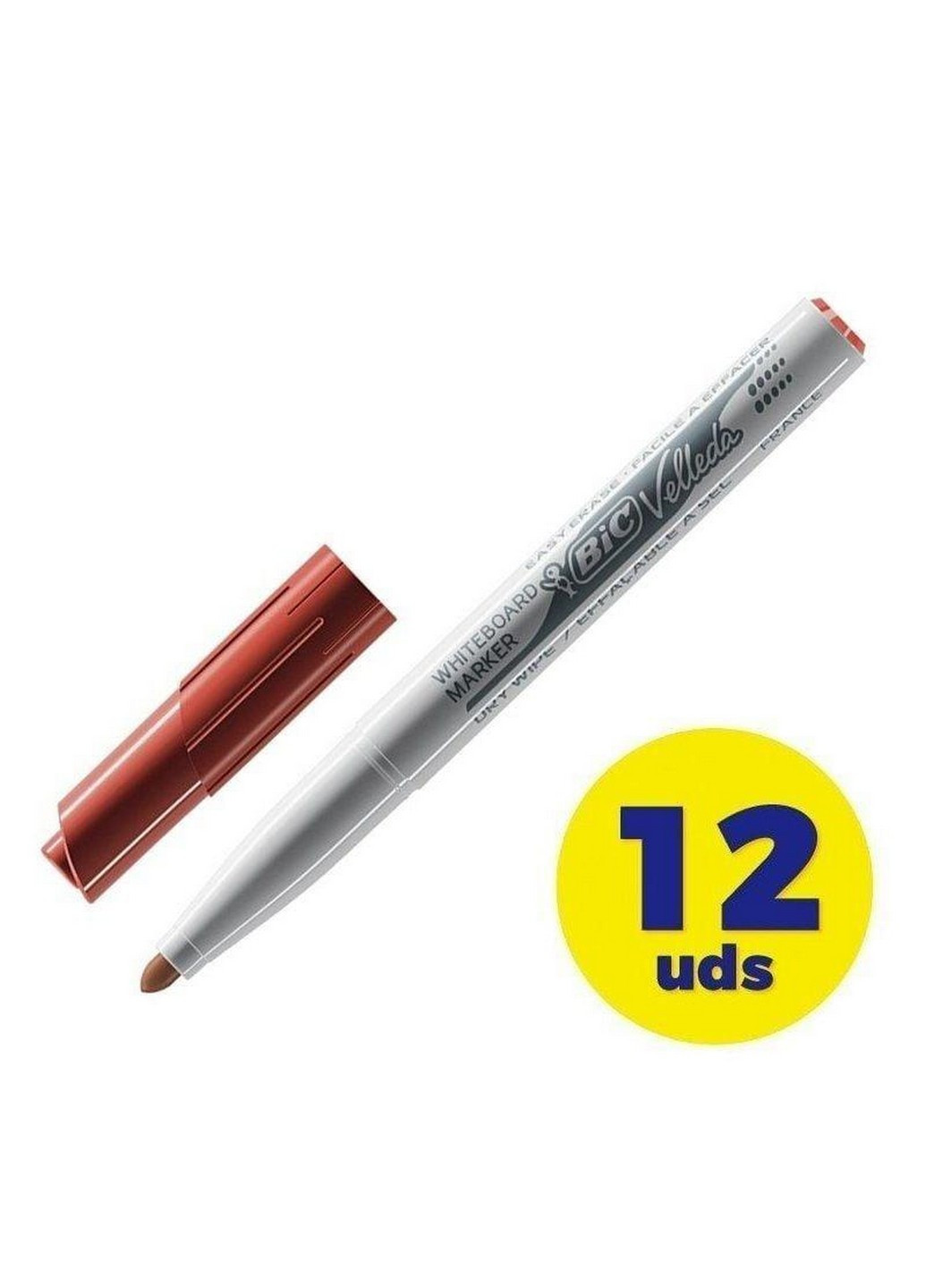 Набор маркеров для досок сухостираемых Velleda 1741 1.6 мм 12 шт Красных Bic (264920201)