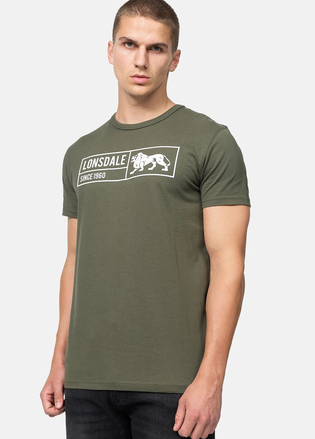 Оливковая футболка Lonsdale CADAMSTOWN