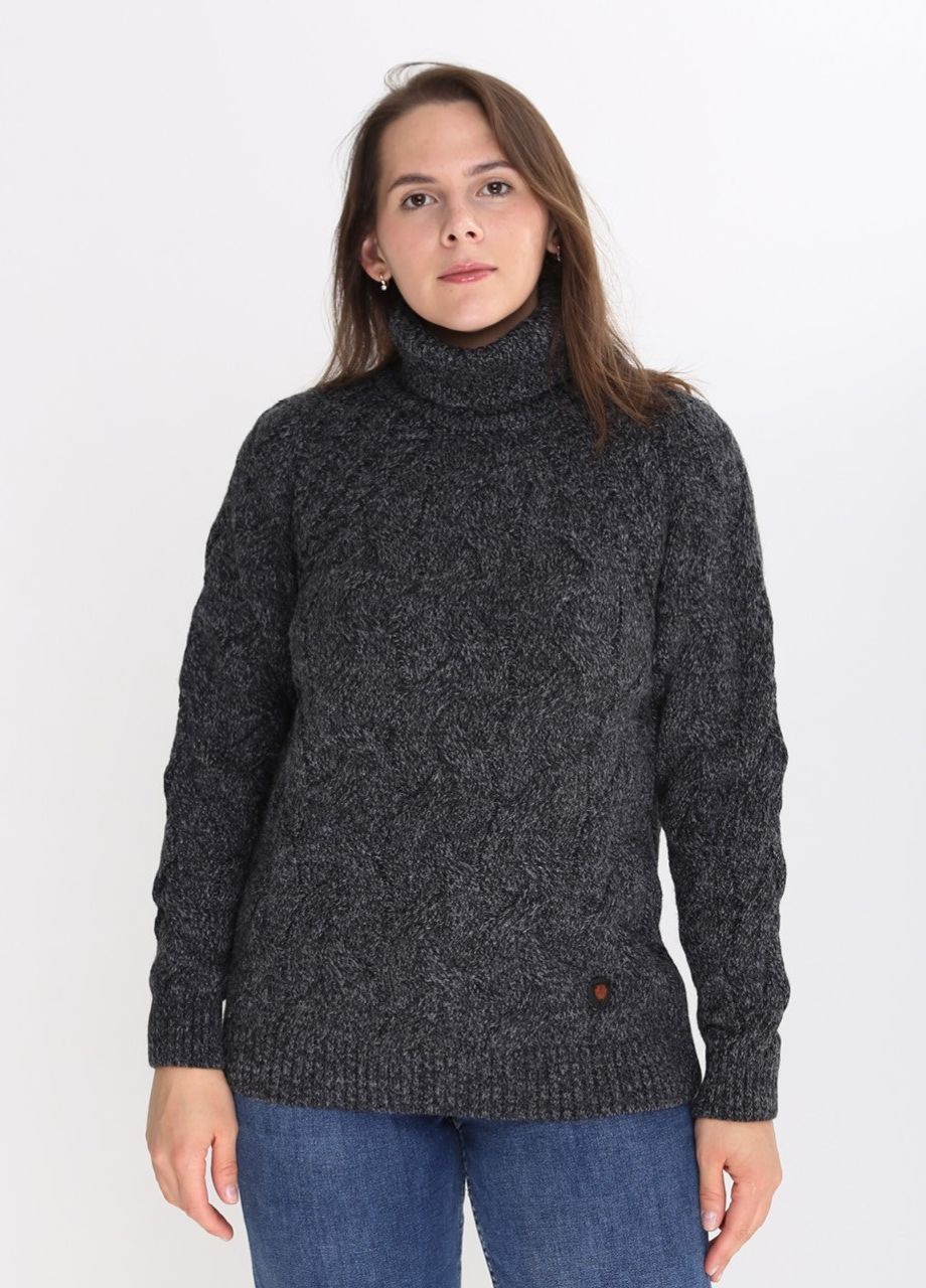 Темно-серый демисезонный свитер женский темно-серый зимний с горлом Pulltonic Пряма