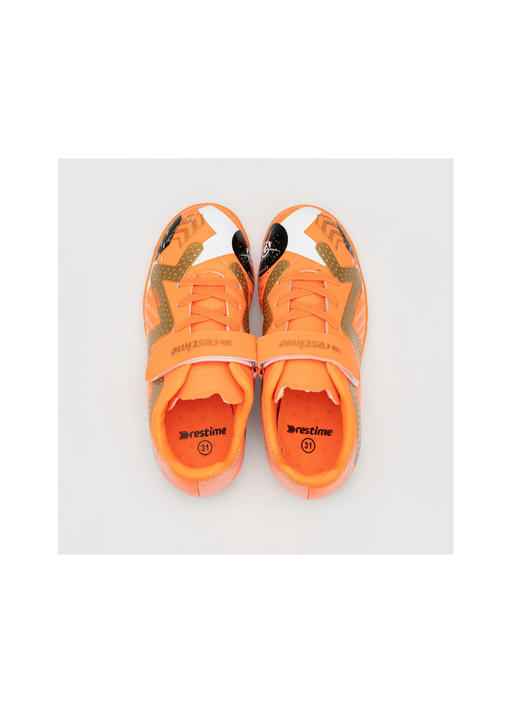 Оранжевые кроссовки-спорт сороконожки Restime
