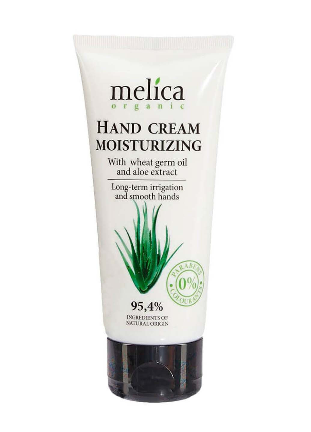 Зволожуючий крем для рук з олією зародків пшениці та екстрактом алое 100 мл Melica Organic (265211056)