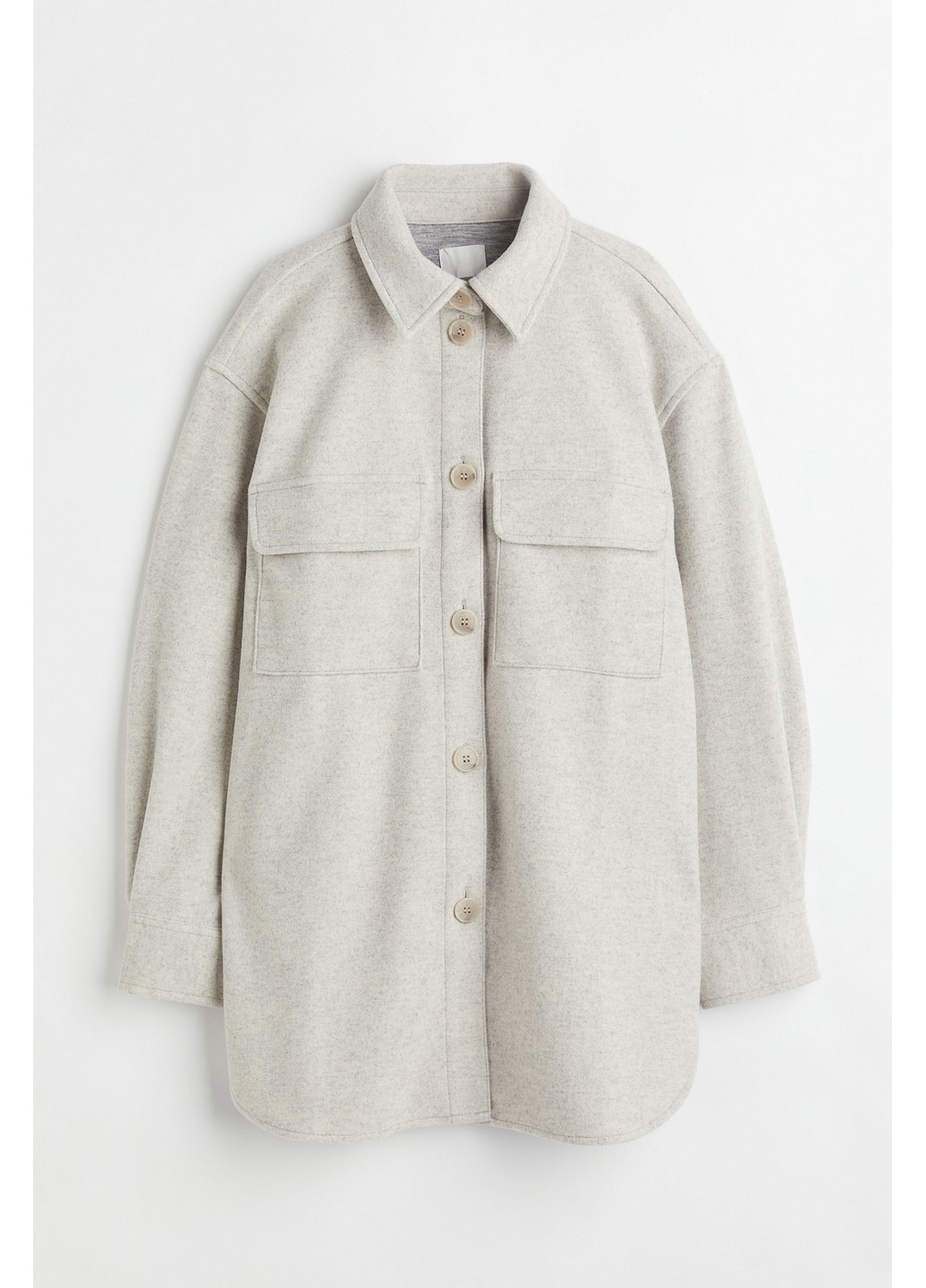 Серая зимняя куртка-рубашка H&M