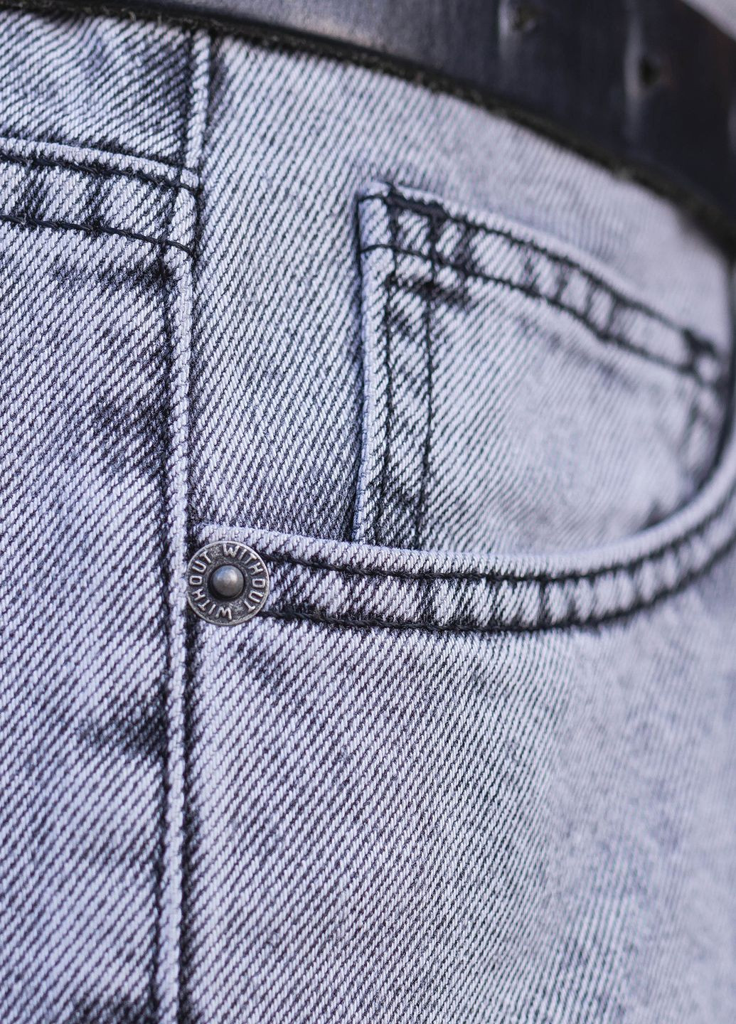 Серые демисезонные прямые джинсы cj Without