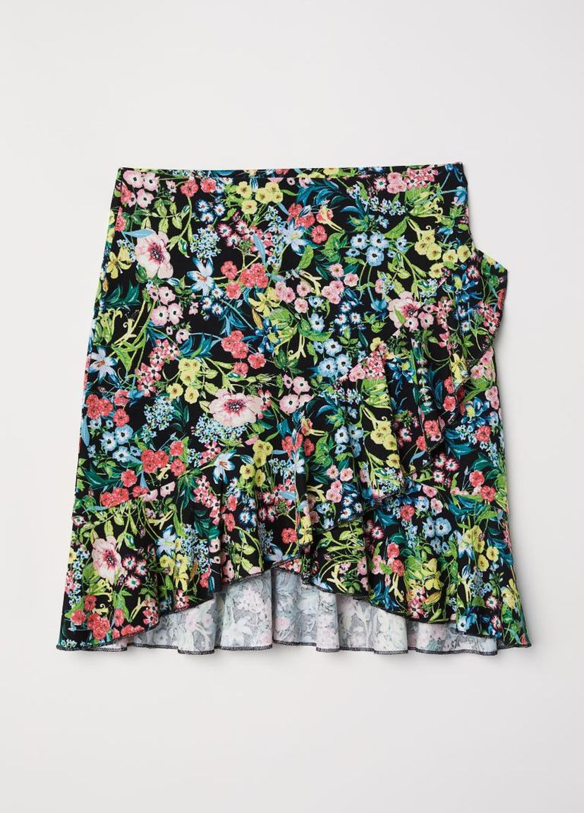 Разноцветная повседневный цветочной расцветки юбка H&M