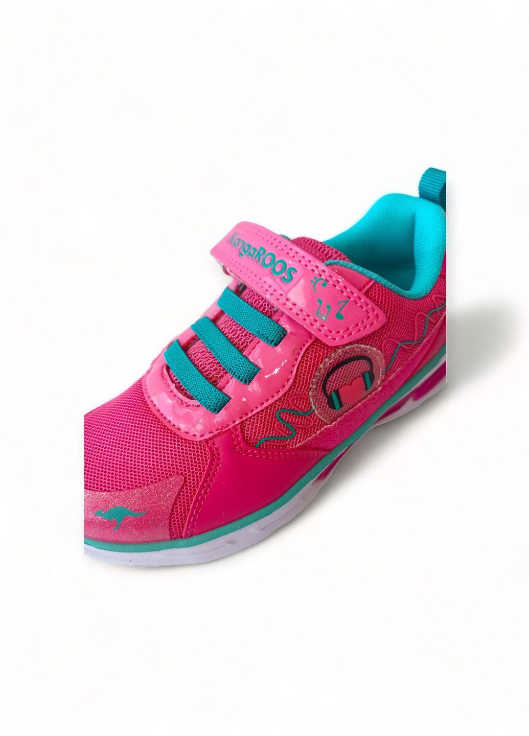 Рожеві всесезонні кросівки дитячі для дівчинки 18497/6056 рожеві з мигалками (32) Kangaroos