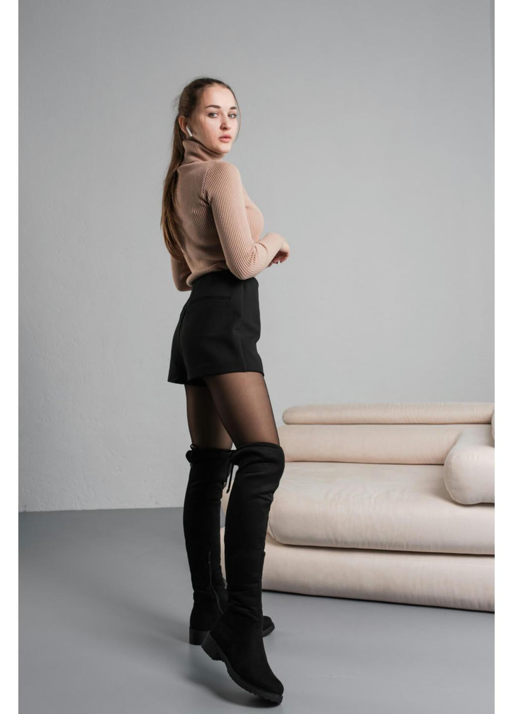 Черные осенние ботфорты женские зимние rocinante 3866 235 черный Fashion