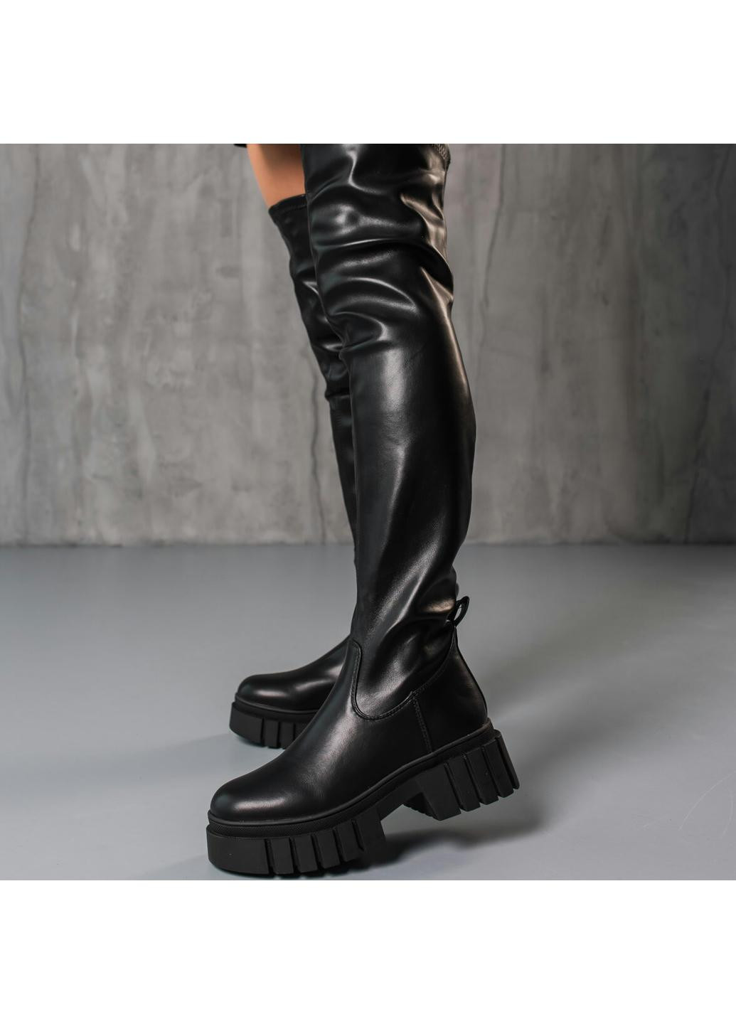 Черные осенние ботфорты женские celestia 3802 25 черный Fashion