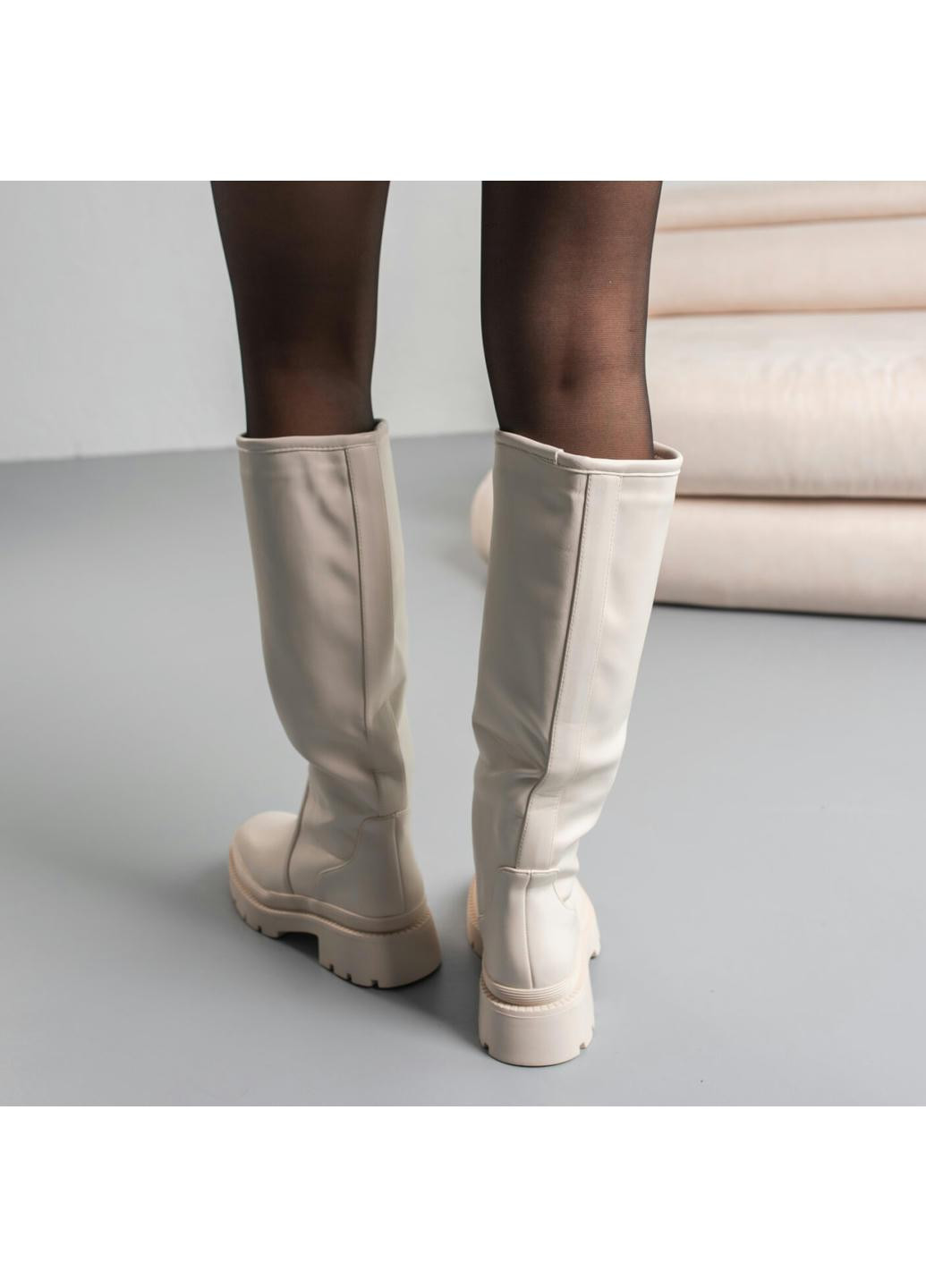 Осенние сапоги женские wilma 3871 235 молочный Fashion