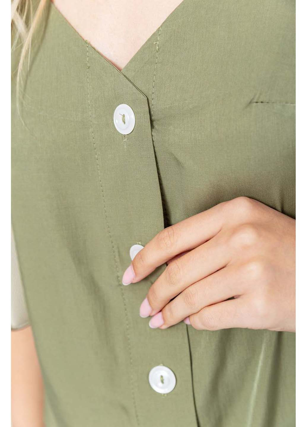 Оливковая демисезонная блуза Ager