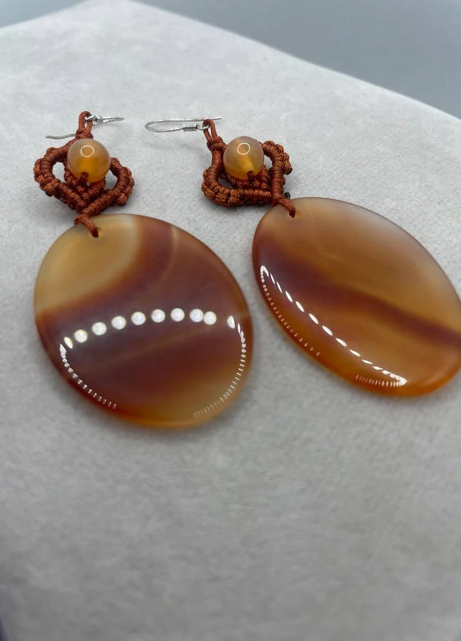 Серьги агат 36*27 мм No Brand (265329750)