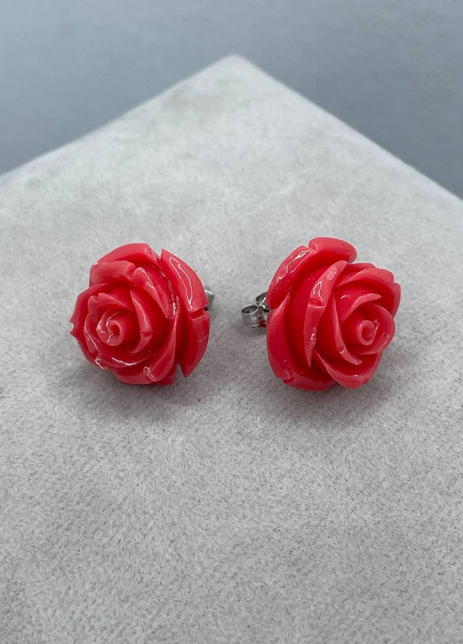 Серьги коралл розовый 18 мм No Brand (265329794)