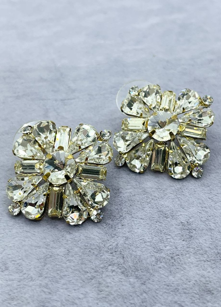 Серьги металлические квадратные No Brand (265329786)