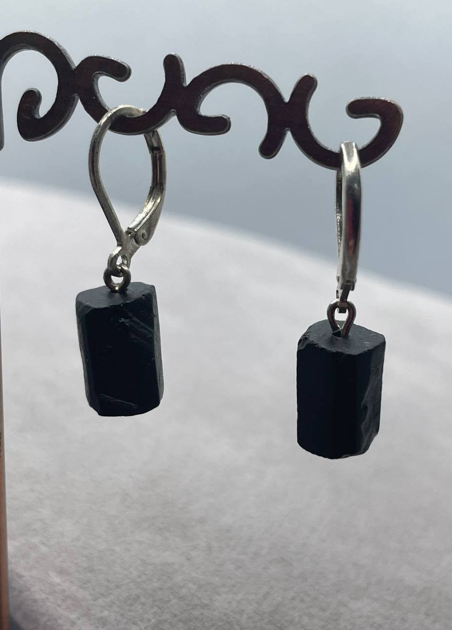 Серьги турмалин шерл No Brand (265329775)