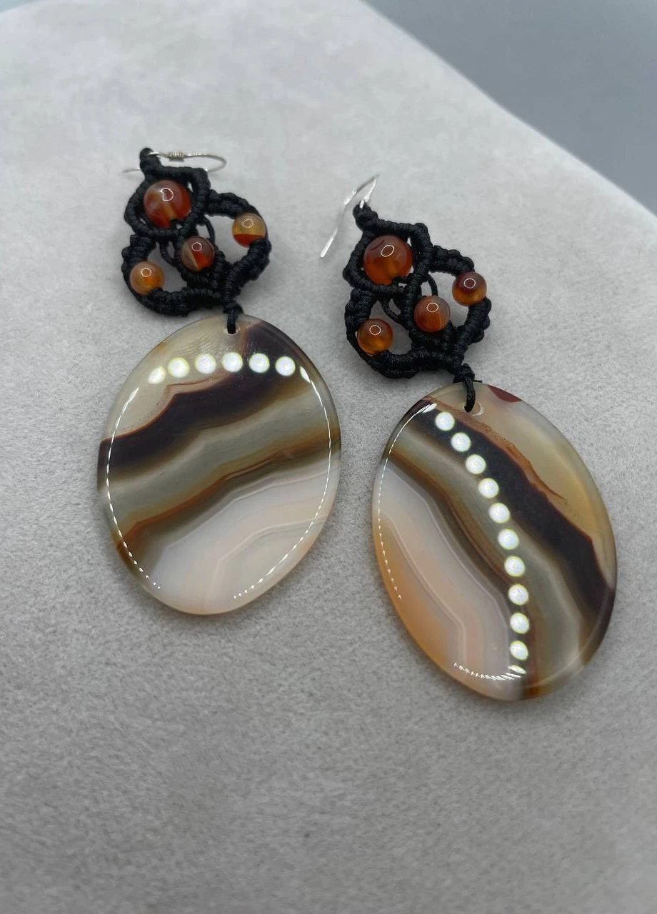 Серьги агат 36*27 мм No Brand (265329877)
