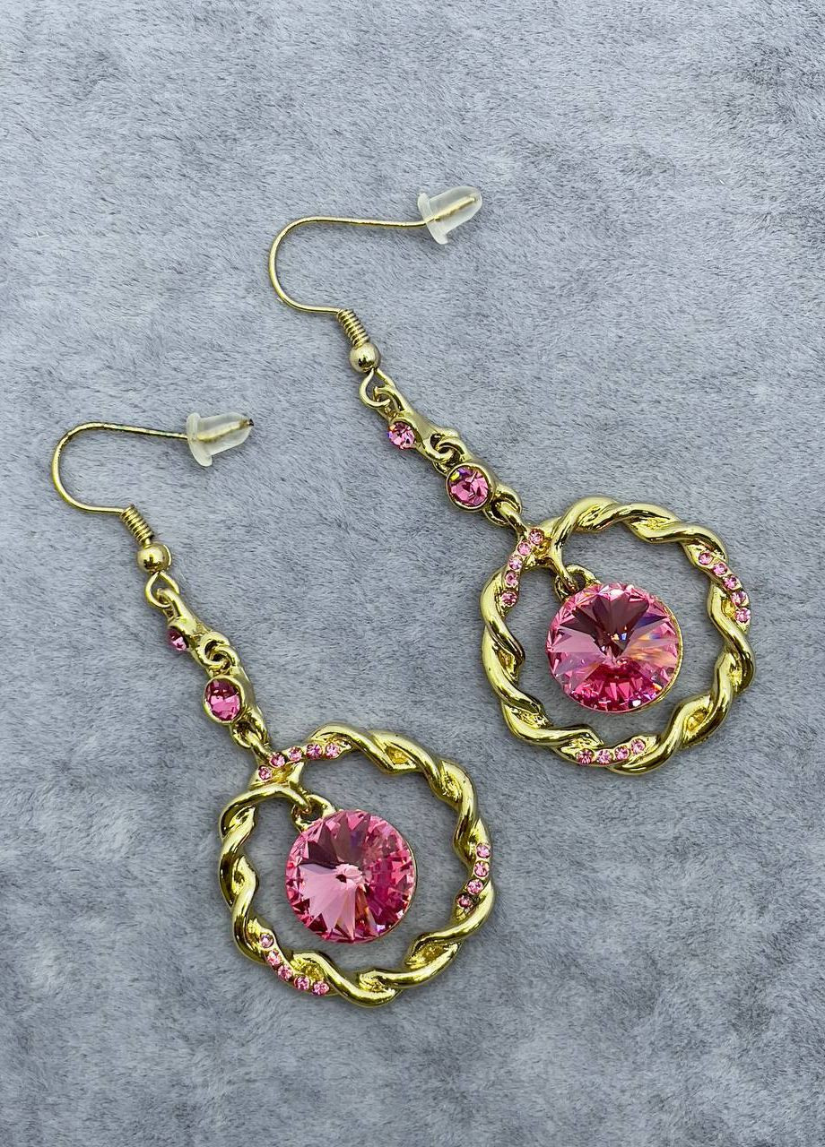 Сережки металеві рожеві No Brand (265329739)