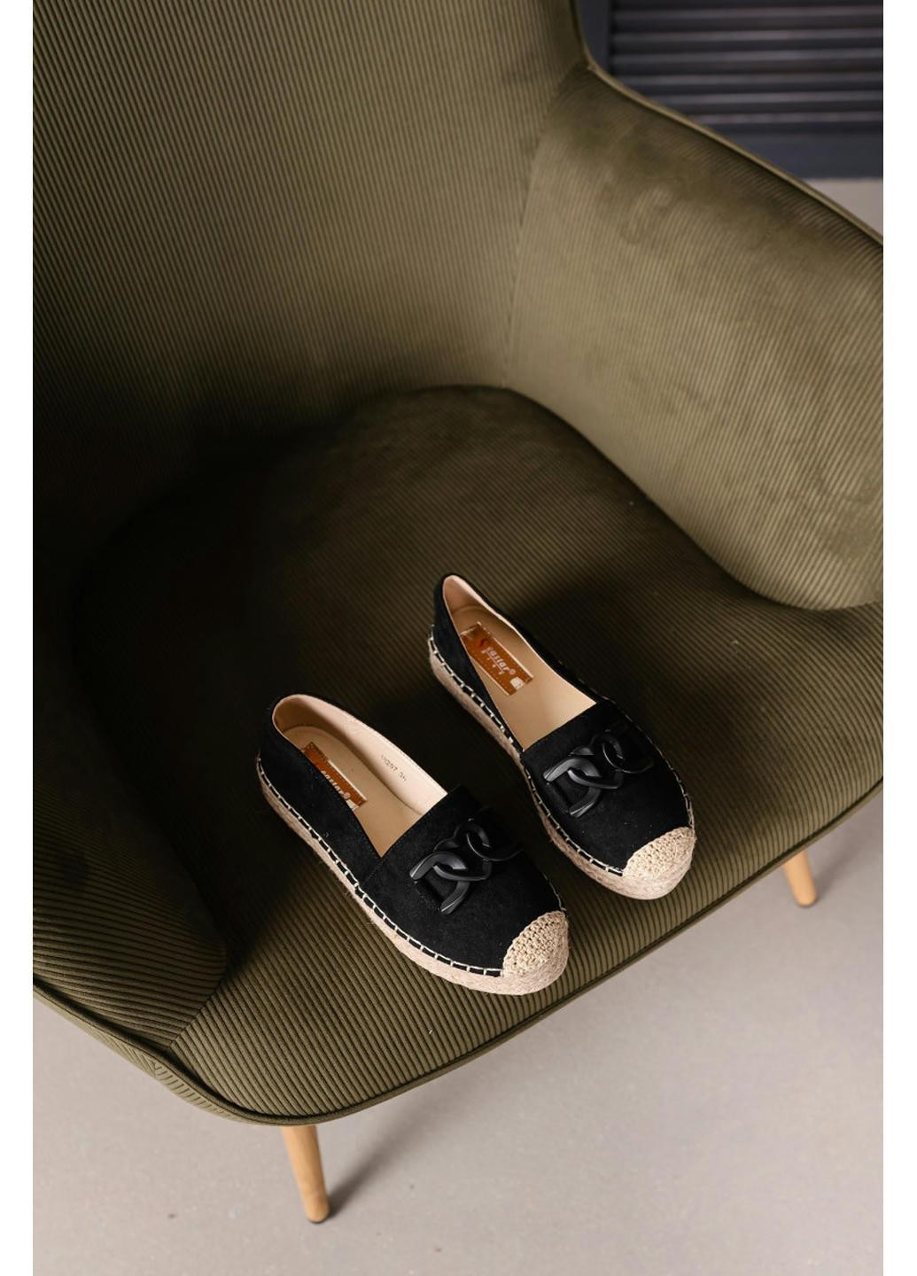 Чёрные женские эспадрильи favorite 3976 23 черный Fashion однотонный (265391549)