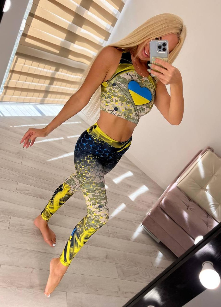 Жіночий фітнес костюм спортивні лосини та топ для занять спортом ААА (265536645)