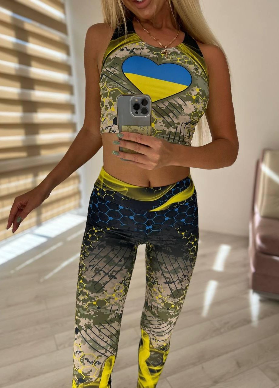 Жіночий фітнес костюм спортивні лосини та топ для занять спортом ААА (265536645)